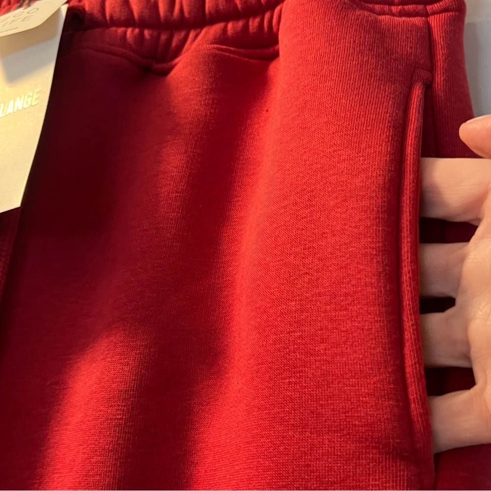 Red Wide Leg Joggers Grimelange Turkish brand. 60% Cotton blend Size S. NWT. - Picture 6 of 14